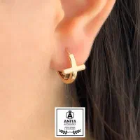 گوشواره طرح صلیبی ژوپینگ رنگ ثابت