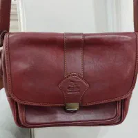 کیف چرم گاوی رنگ زرشکی