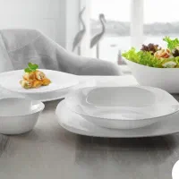 سرویس ۲۶پارچه گلدن اوپال طرح سفید ساده|ظروف سرو و پذیرایی|اسلام‌شهر, شهرک لاله|دیوار