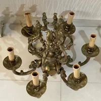 لوستر قدیمی سنگین وزن 6 شاخه|لوستر و چراغ آویز|تهران, خواجه نظام الملک|دیوار