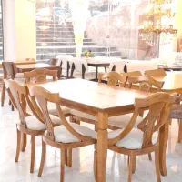 غذاخوری ۶ نفره ایتالیایی فندقی/کف قیمت کل شیراز/