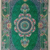فرش دستباف شاهکار تمام ابریشم ذرع چارک ۸۰ رج قم