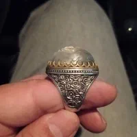 انگشتر نقره نگین در نجف قدیمی شمایل امام حسین