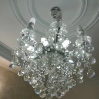 لوستر نقرهای کریستال دایره ای جنس برنجی|لوستر و چراغ آویز|دماوند, گیلاوند|دیوار