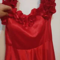 لباس مجلسی قرمز دکلته دنباله دار