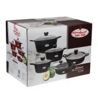 سرویس قابلمه زرساب ۱۰ پارچه مشکی