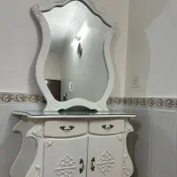 ست میز کنسول تمام چوب با میز تلفن