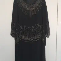 پیراهن مجلسی سایز ۴۸ مشکی کار شده