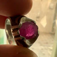 انگشتر نقره سیاه قلم یاقوت سرخ