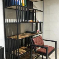 قفسه ، کتابخانه چوبی فلزی
