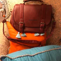 کیف چرم زرشکی