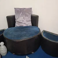 مبل گردآبی درباری و2عسلی