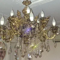 لوستر برنجی 6 شاخه 12 شعله