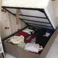 کفتخت فلزی جکدار کفتخت رنگ کوره ای|تخت و سرویس خواب|مشهد, گرجی علیا|دیوار