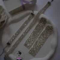 گوشواره جواهری،نیم ست فول نگین|بدلیجات|قم, چهار مردان|دیوار
