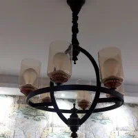 لوستر ۶ شاخه استیل رنگ ثابت وارداتی|لوستر و چراغ آویز|رشت, رشتیان|دیوار