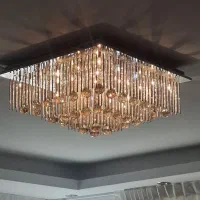 دو عدد لوستر، ال این دی، مربع، جنس صفحه استیل