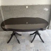 میزناهارخوری چوبی۶نفره قهوه ای تیره(فاقدصندلی)