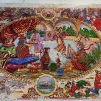 تابلو فرش دستبافت ۳متری. تاریخی تبریز  چله ابریشم