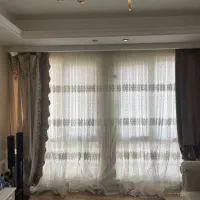 پرده گیپور طول ۳متر عرض ۲.۷۰ در حد نو همراه با۳پنل|پرده، رانر، رومیزی|تهران, حکیمیه|دیوار
