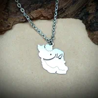 زنجیر و پلاک گردنی استیل طرح ایران کد 2181