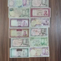 12 برگ اسکناس متنوع شاهی|کلکسیون سکه، تمبر، اسکناس|اراک, |دیوار