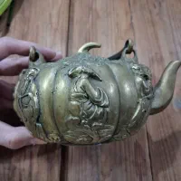 قوری هشت استاد و سطل مسی قدیمی انتیک