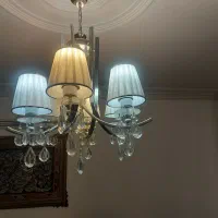 ۲ عدد لوستر فلزی با آباژور ست
