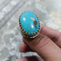 انگشتر فیروزه سنگین وزن رکاب دست ساز 41گرم