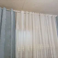 پرده مخمل طوسی روشن