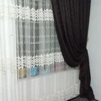 یک جفت کناره های پرده،جنس لمه،قهوه ایی