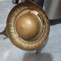 خاویار خوری قدیمی برنجی قلم دست پهلوی|کلکسیون اشیاء عتیقه|چالوس, |دیوار