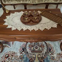 رانر رومیزی روکوسنی فرشینه دستبافت با نخ مکرومه