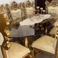 فروش مبل نه نفره‌ همراه با میز ناهارخوری|مبلمان خانگی و میز عسلی|شیراز, معالی‌آباد|دیوار