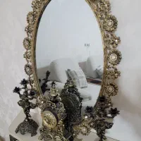 ست آیینه و شمعدان ویترین و زیر تلویزیونی برنز|آینه|اصفهان, کنگاز|دیوار