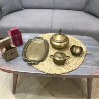 ست پیوتر آنتیک،باکس حصیرخارجی ،ظرف ژاپنی/ماگ/ساعت