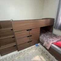 تخت دوطبقه ام دی اف  با برند بلج در حدنو ویک تشک د