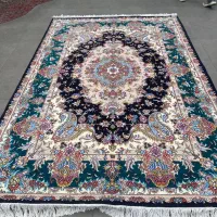 فرش دستباف (بساک)جفت ۶ متری زیبا گل ابریشم|فرش|مشکین‌دشت, |دیوار