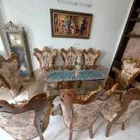 مبله ۹ نفره ناهارخوری ۸ نفره و ویترین|مبلمان خانگی و میز عسلی|اصفهان, گرکان|دیوار