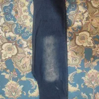 شلوار لی ریش دار ابی سایه دار