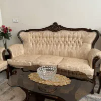 مبل استیل ۹ نفره با میز عسلی