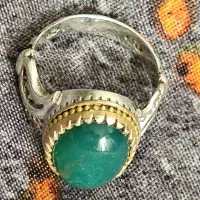 انگشتر عقیق سبز نقره