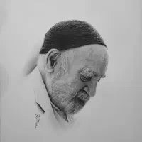 طراحی چهره سیاه قلم