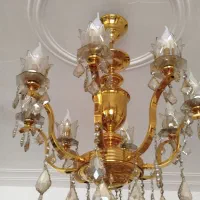 لوستر8شاخه استیل رنگ ثابت