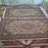 یک جفت فرش دستباف با گلهای ابریشمی دوپود طرح بیجار