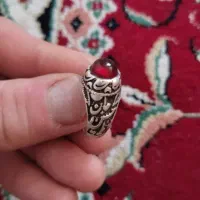 انگشتر نقره عقیق خطی کهنه