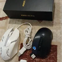دو عدد موس یکی سیم دار چراغ دار  و یکی بلوتوث