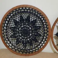 سلام ۴ عددتابلودیوارکوب قلاب بافی درآورند سفیدمشکی