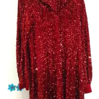 لباس مجلسی پولکی زرشکی خوشرنگ