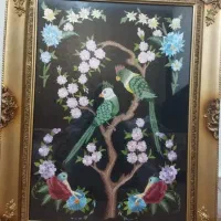 تابلو گلدوزی با قاب چوبی